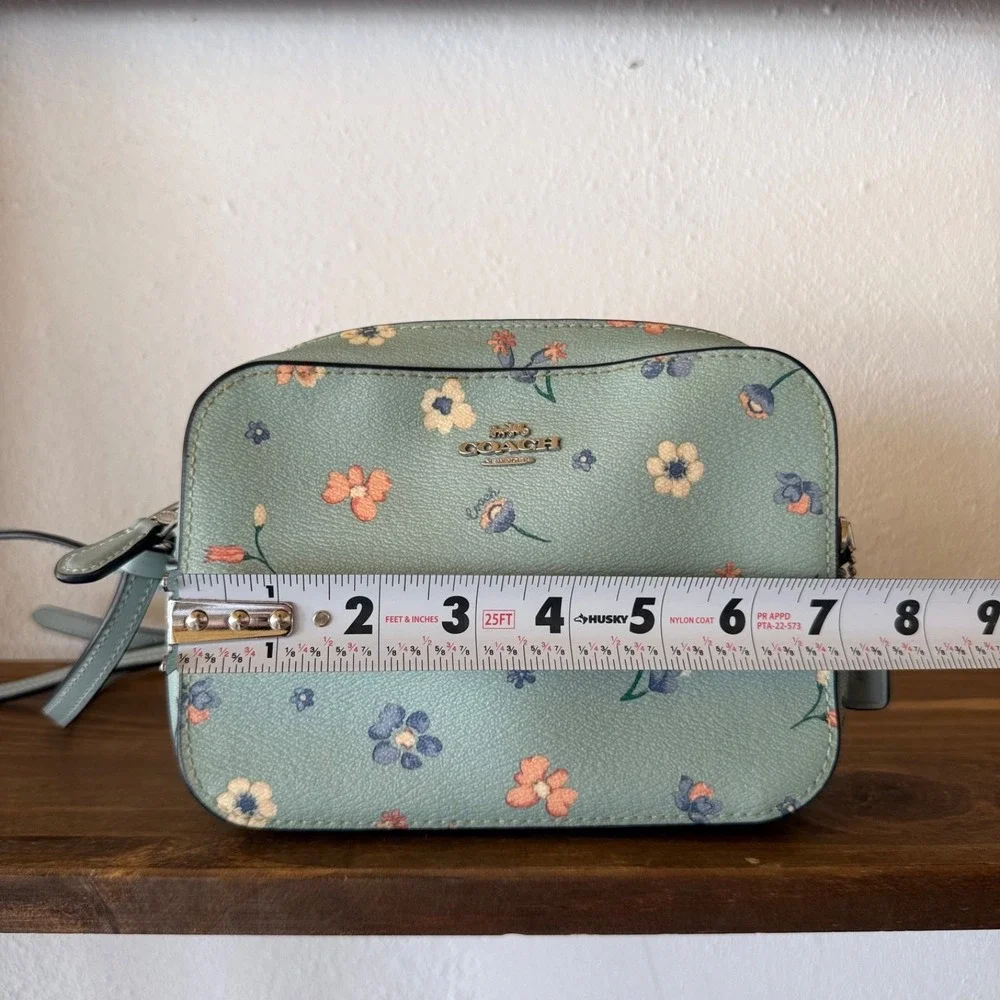 Coach C8699 Mystical Floral Print Mini Camera Crossbody Bag Light‎ Teal